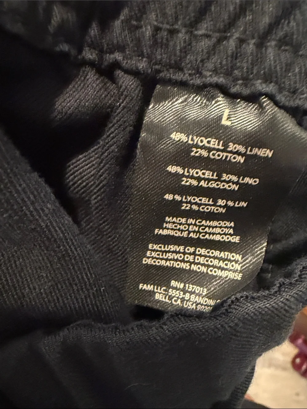 NEW Banana Republic Black Women's Pull-On Linen blend Pants